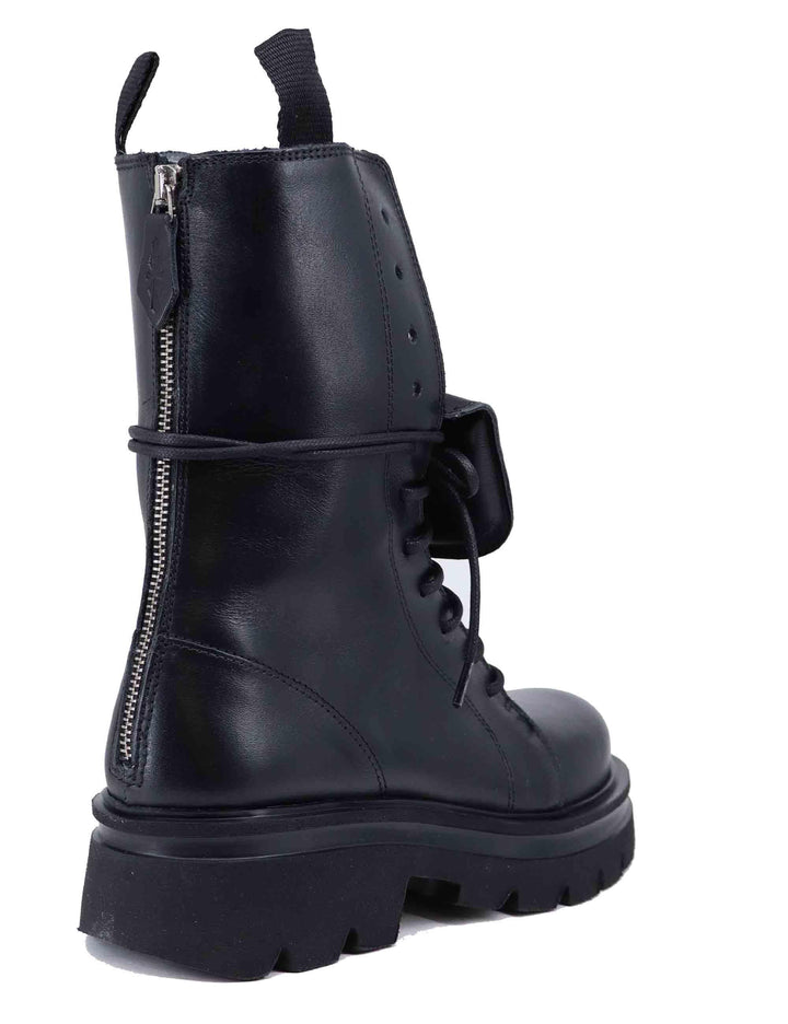 Anfibi donna in pelle nera con zip posteriore SCORPIO 001 Patrizia Bonfanti 