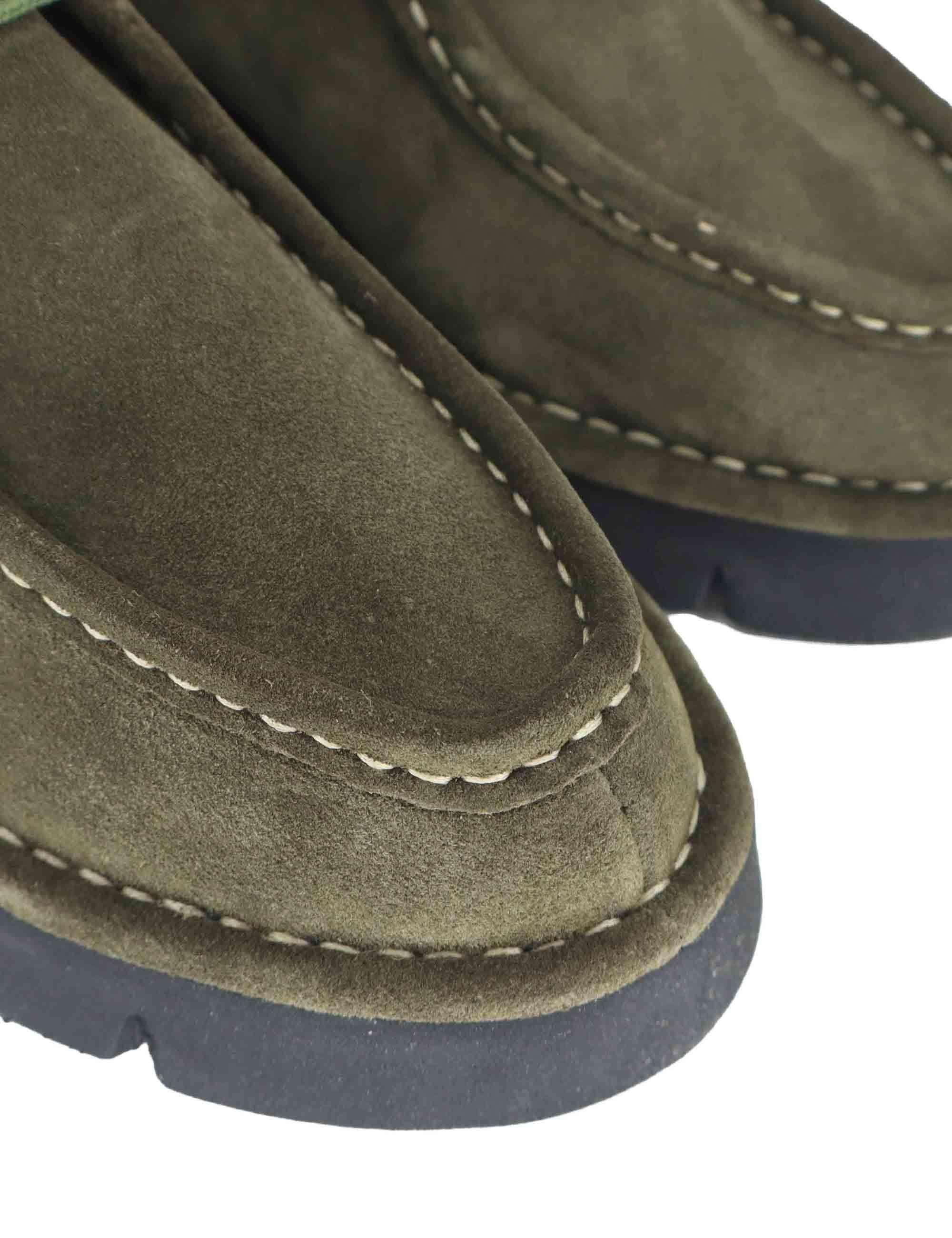 Stringate donna in crosta verde con suola alta in gomma SP45081 038 Spatarella 