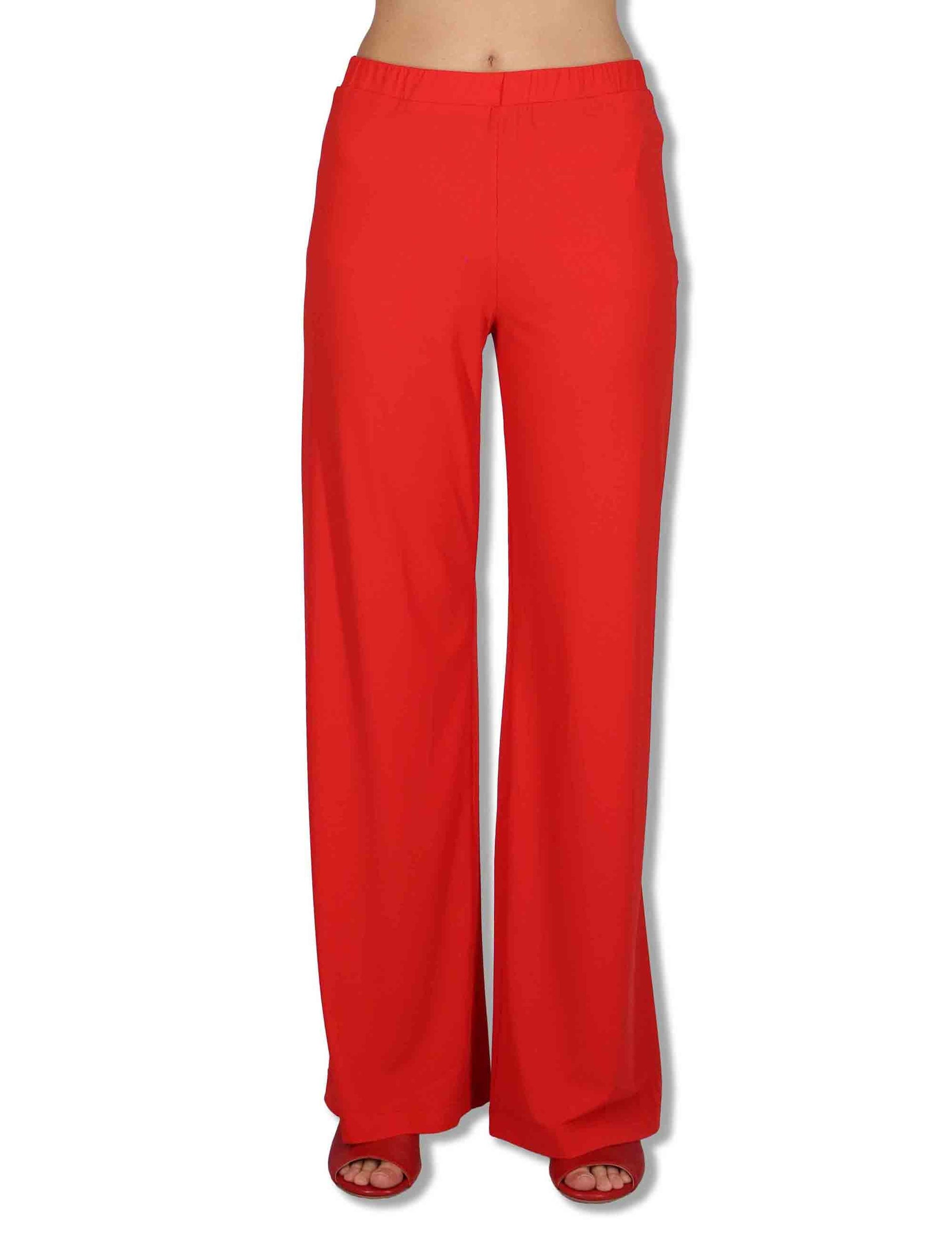 Pantaloni donna Soft in Jersey rosso con gamba comoda ed elastico JH753070210 30000 Maliparmi 