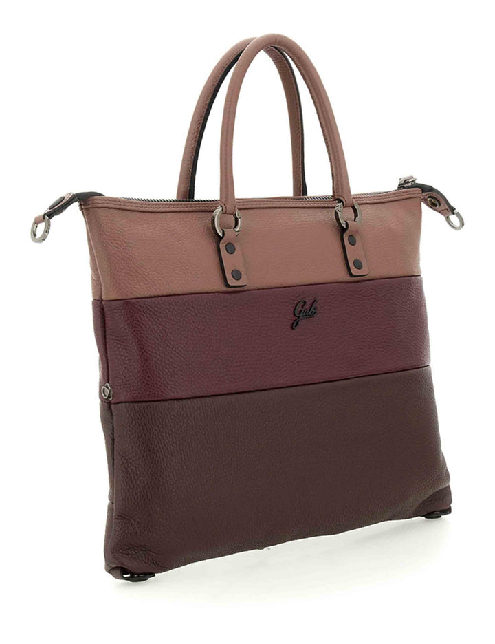Borse donna G3 Plus in pelle cuoio e bordeaux con doppie tracolle G000033T2 X2884 F1945 Gabs 