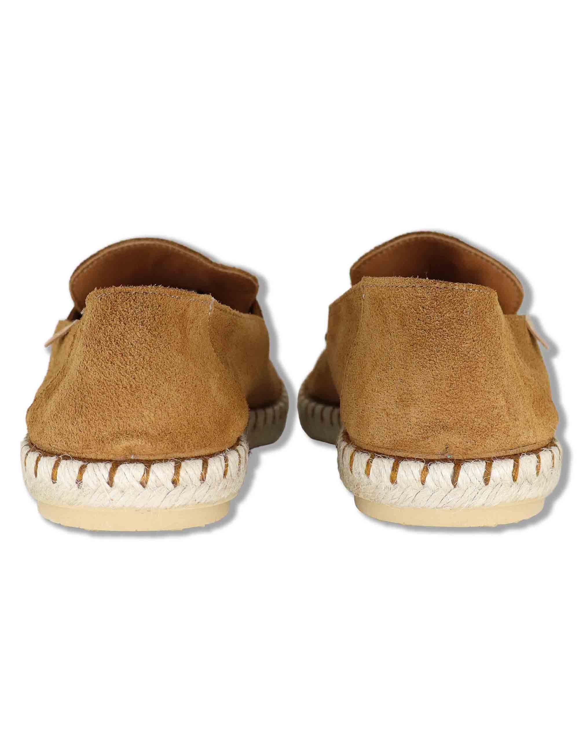 Mocassini espadrillas uomo in camoscio cuoio con suola in corda TRACK 014 Verbenas 