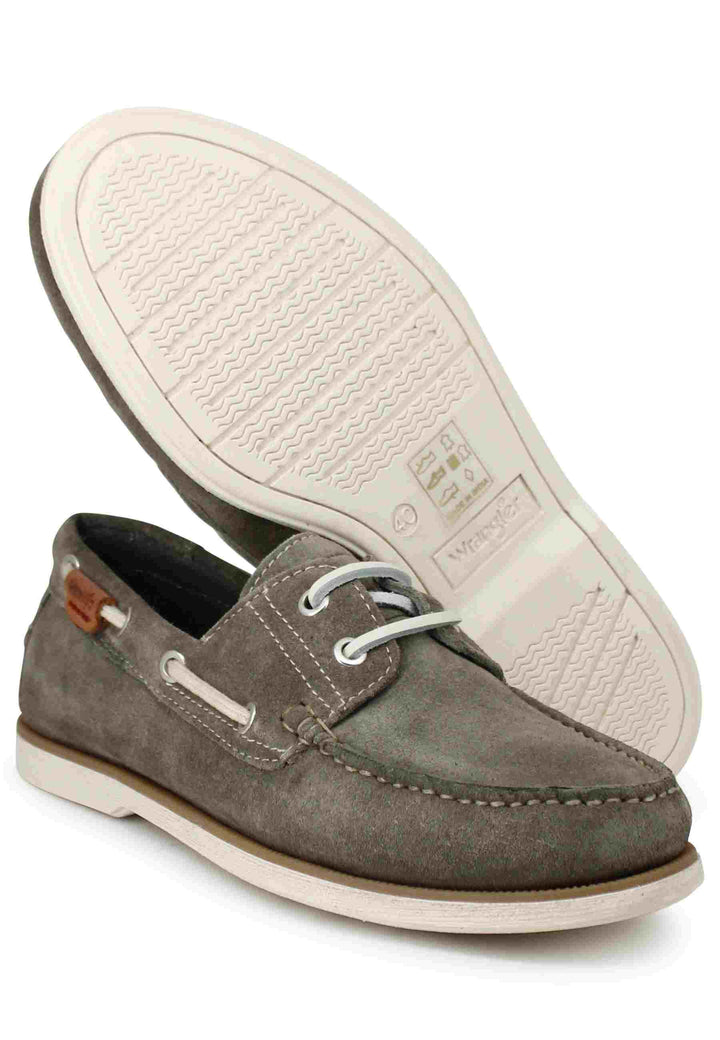 Stringate uomo Baltic in camoscio fango con lacci in cuoio e suola in gomma WM31011A 105 Wrangler 