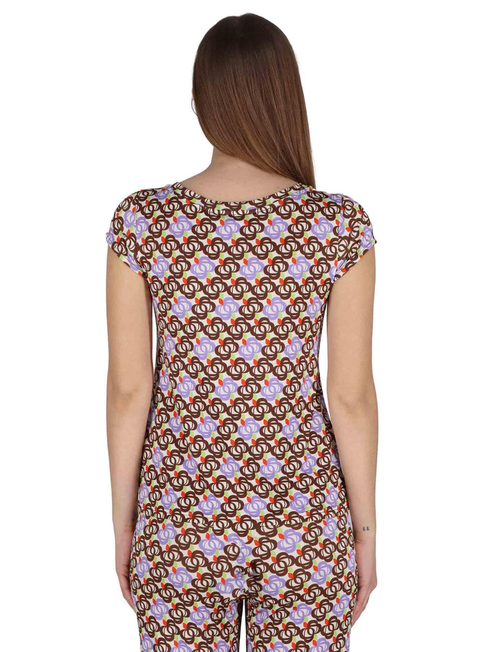 T-Shirt donna Basic in jersey off white stretch a fantasia JFATS0001-E2818-1246 85 Justmine 