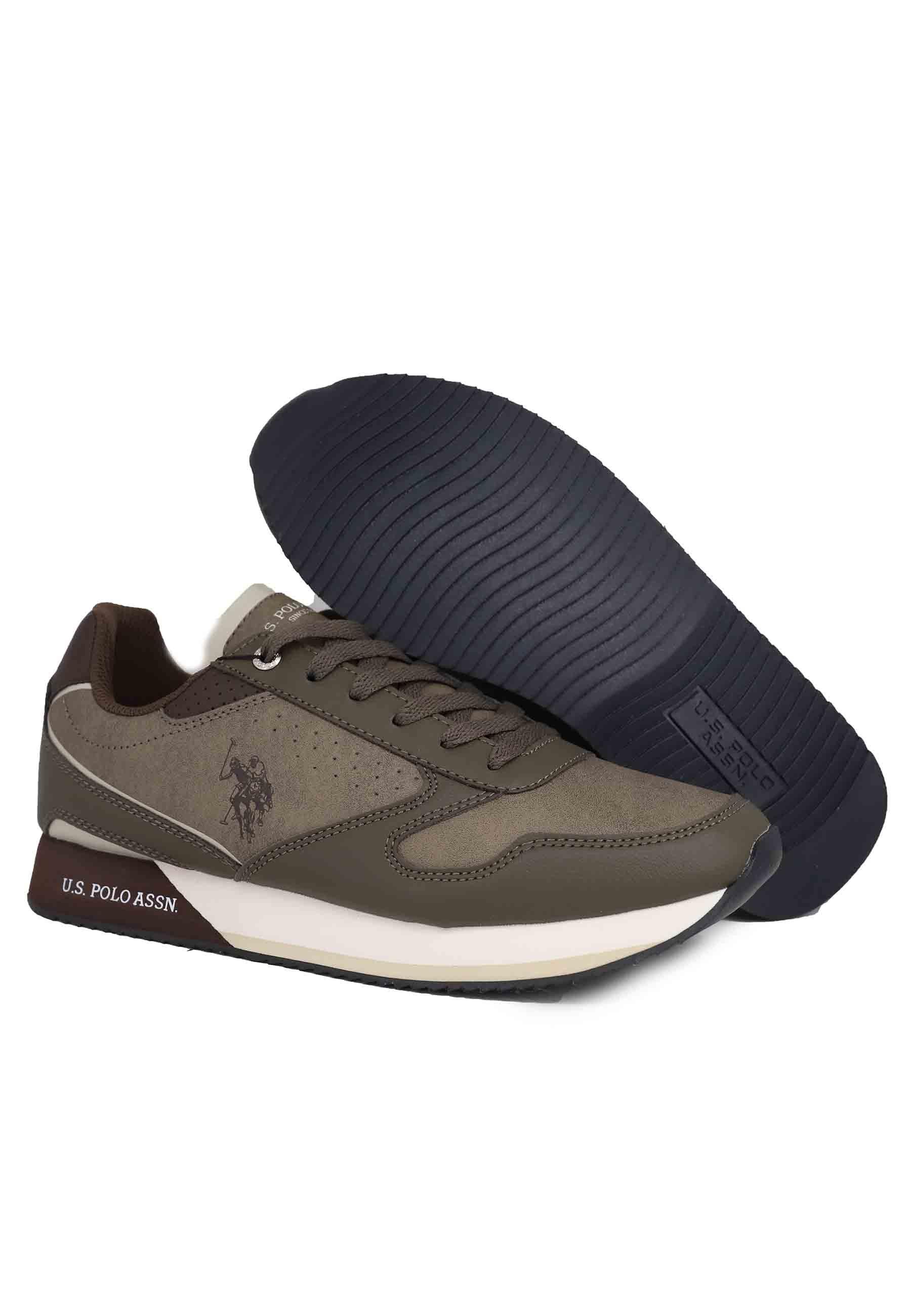 Sneakers uomo in eco pelle taupe NOBIL003F DBR U.S. Polo Assn. 