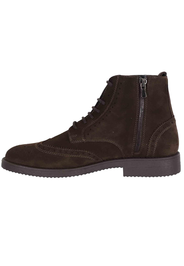 Stivaletti uomo in camoscio testa di moro con impunture e suola in para 22741-W-U46 013 Antica Cuoieria 