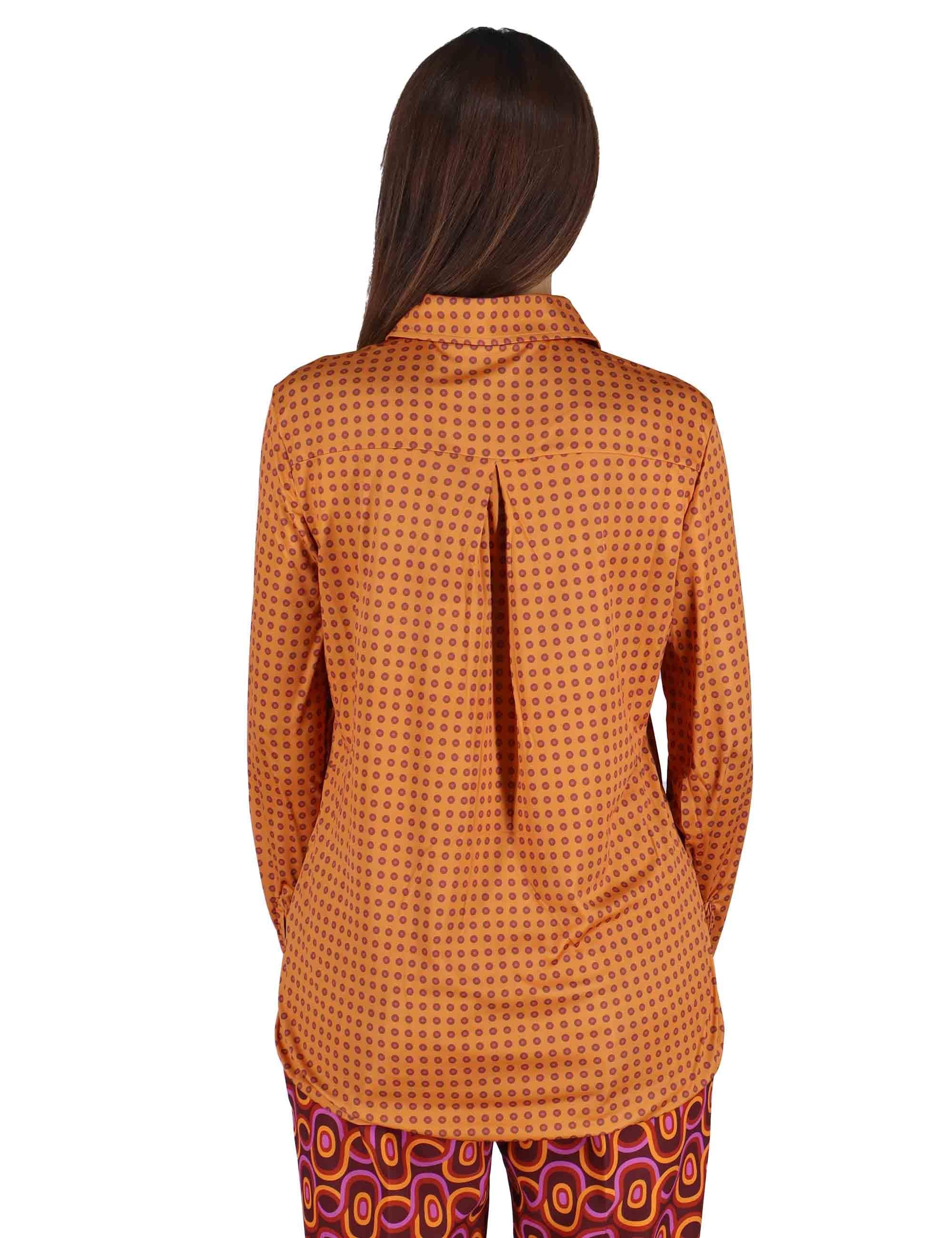 Camicie donna Micro Print in jersey arancio a fantasia JM556470654 B3103 Maliparmi 