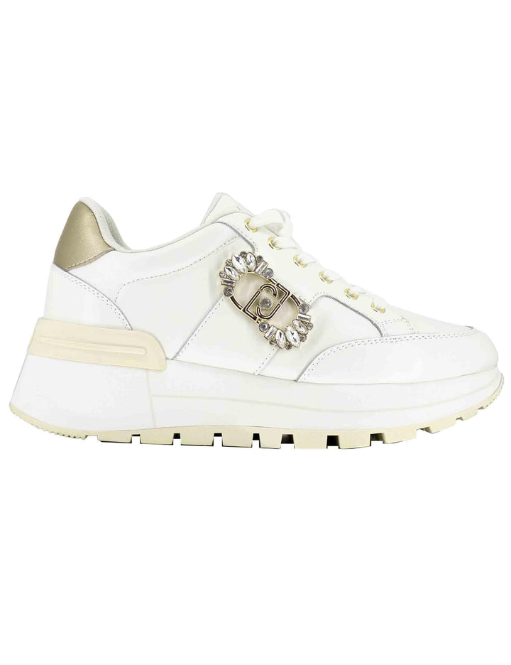 Sneakers donna Amazing 41 in pelle off white con suola in gomma alta BF5043PX026S1874 Off White Liu-Jo 