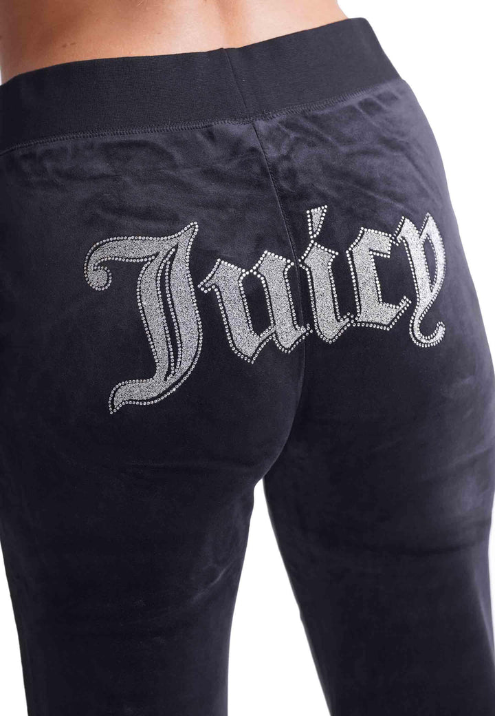 Pantaloni donna Diamond in velluto nero con strass VIJB70171WPF J00 Juicy Couture 
