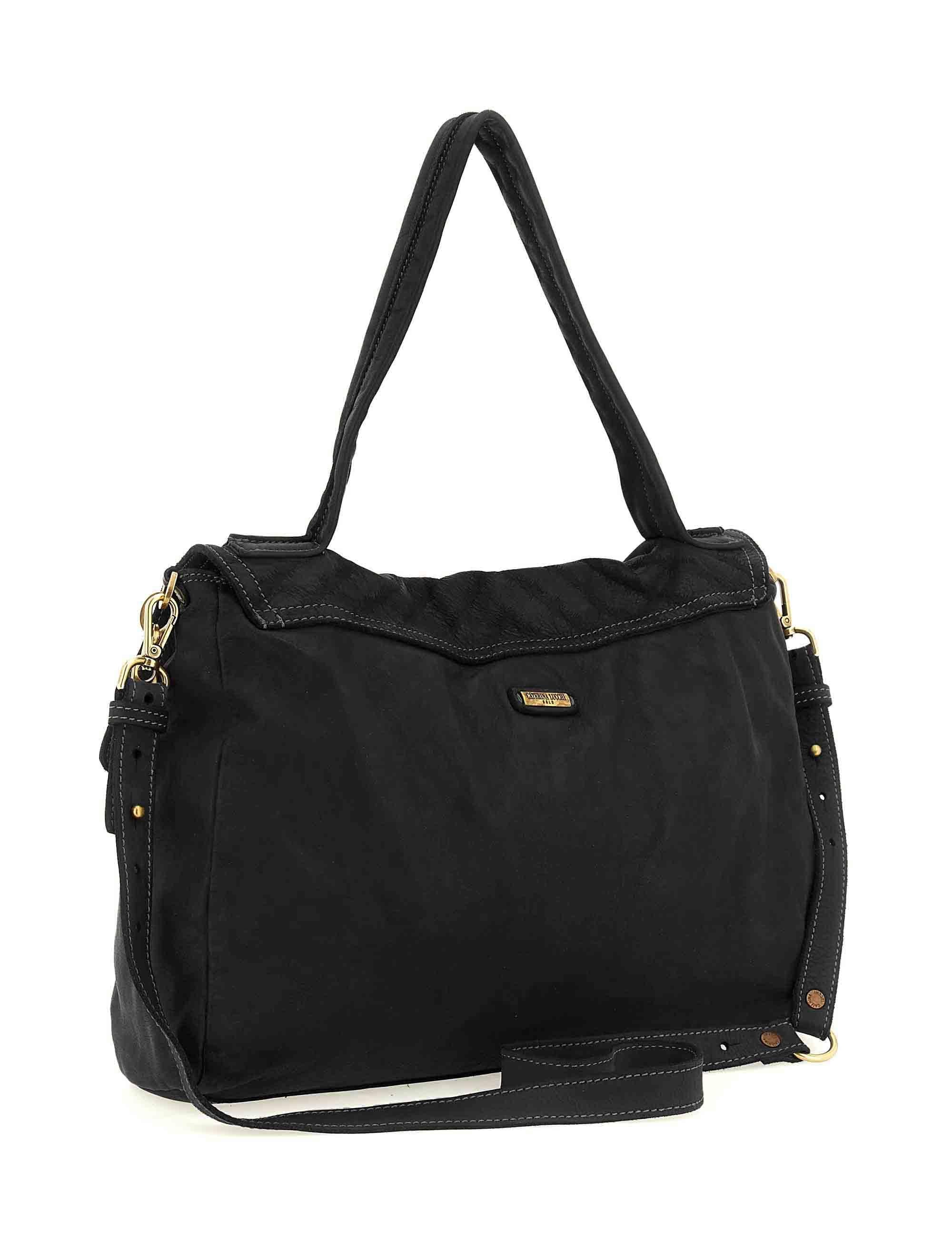 Borse Grandi a Spalla Maria in Pelle Nera Laserata Donna L012740ND X2913 C0001