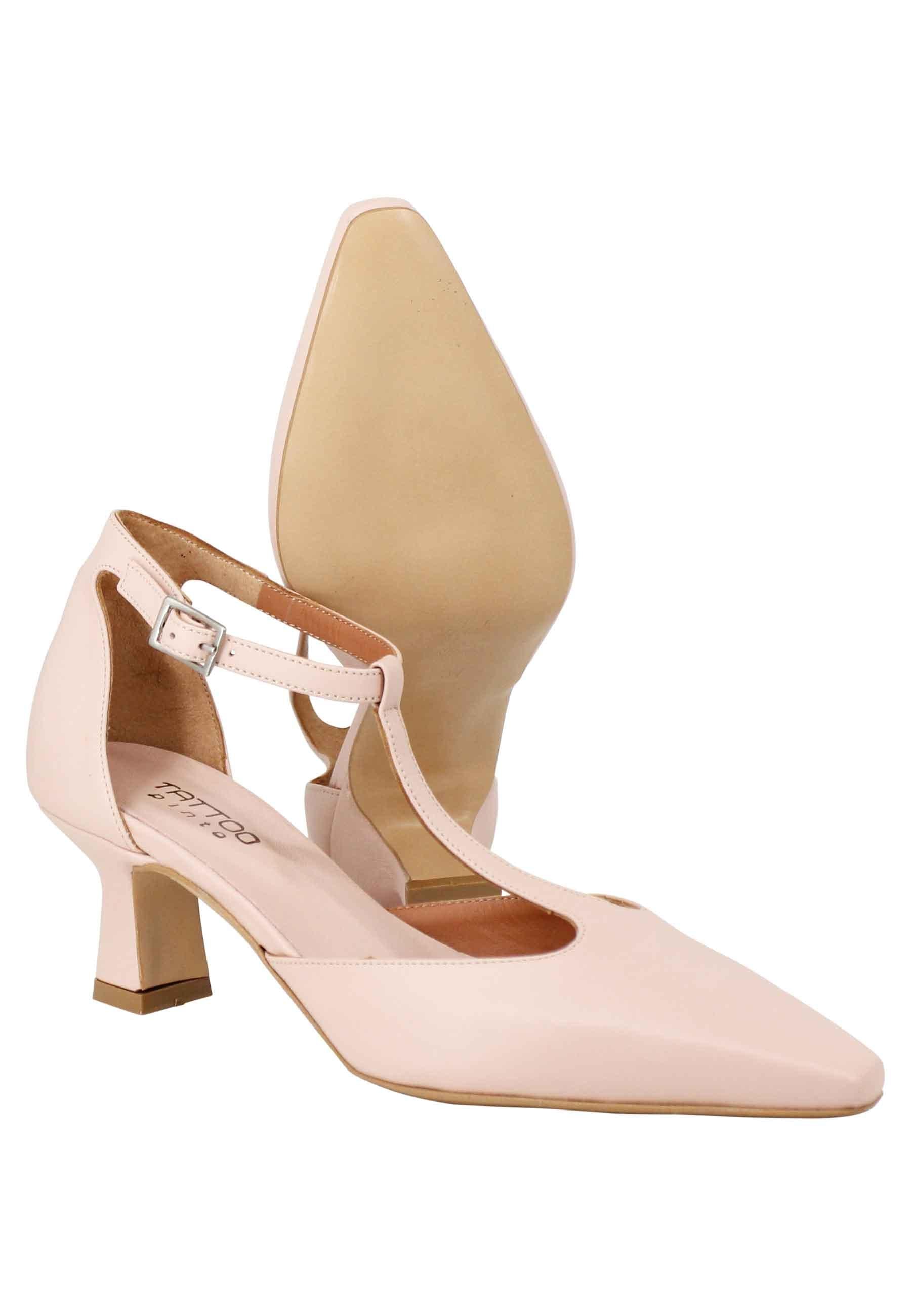 Decollete donna in pelle rosa con tacco basso MAIA 4 300 Tattoo 