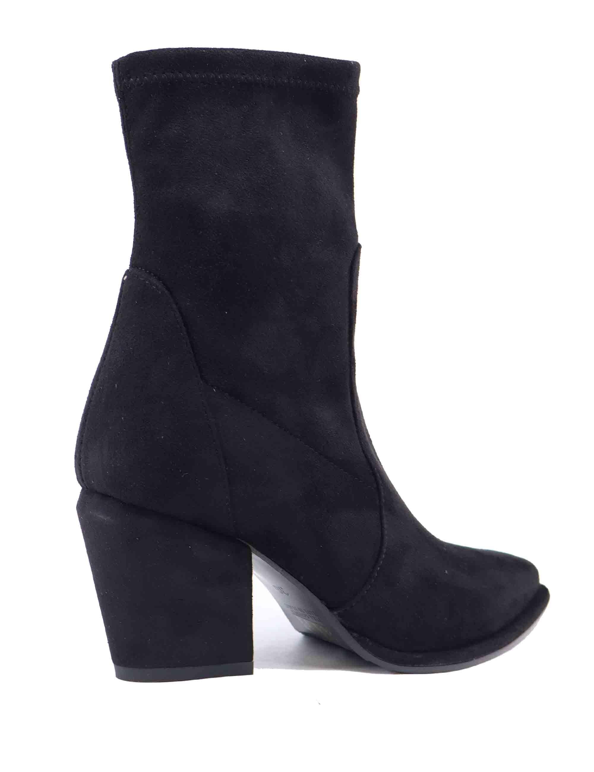 Stivaletti donna in alcantara nera con zip laterale SP1030 001 Spatarella 