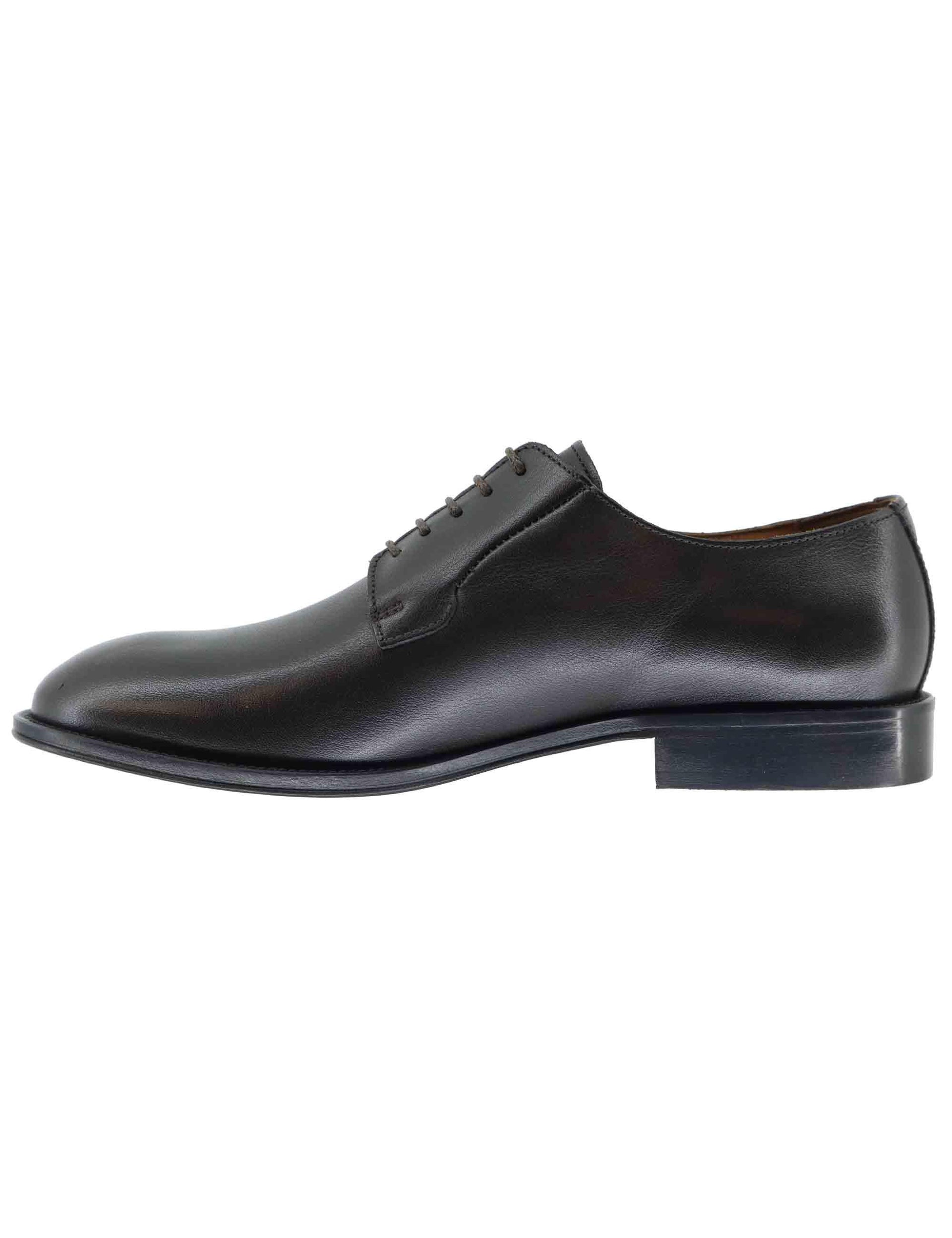 Stringate uomo in pelle marrone con suola in cuoio ORLEANS 6 014 Rogal's 