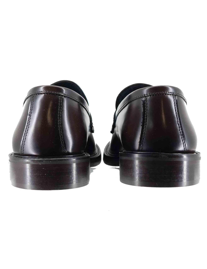 Mocassini uomo in pelle marrone con suola in cuoio e gomma cucita SP10401 014 Spatarella 