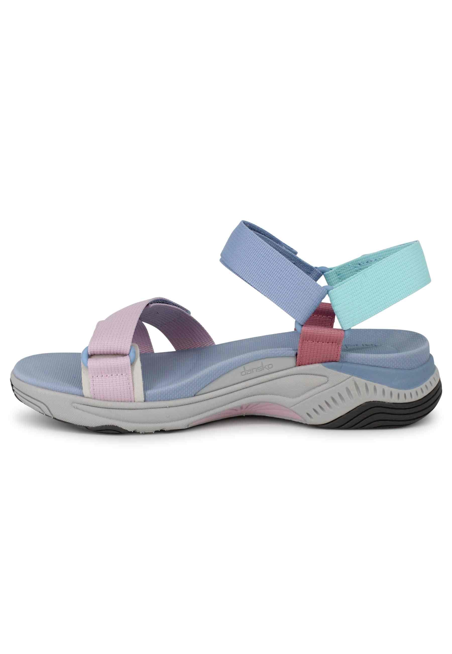 Sandali donna Racquel in tessuto celelste con zeppa in gomma 4915 099400 Dansko 