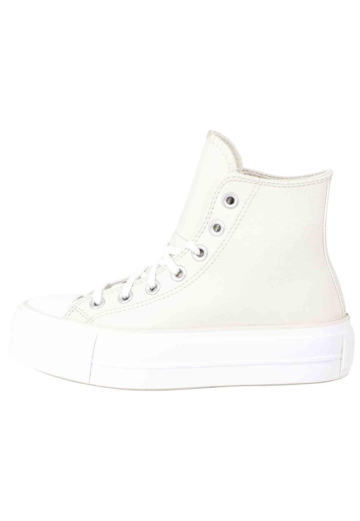 Sneakers donna Chuck Taylor Pearl Patchin pelle avorio fondo zeppa alto Chuck Taylor All Star Pearl Patch A00902C Converse 