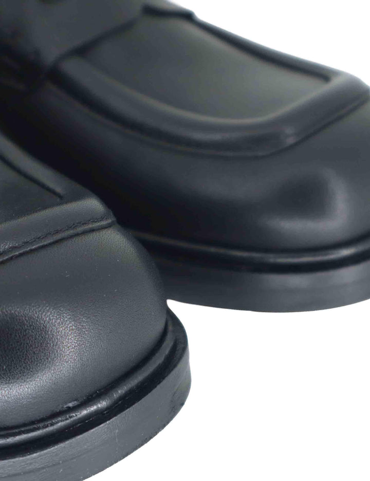 Mocassini donna in pelle nera con suola in gomma e tacco basso SPA602 001 Spatarella 