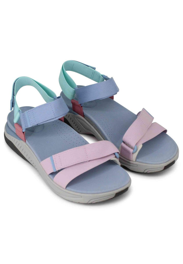 Sandali donna Racquel in tessuto celelste con zeppa in gomma 4915 099400 Dansko 