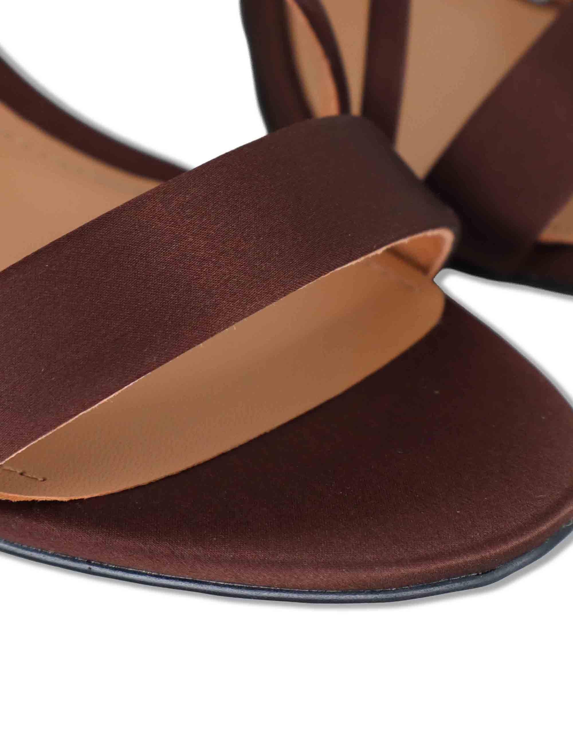 Sandali donna slingback in satin marrone con tacco alto Zafiro 515Z75VK 90-MARRON Bibi Lou 