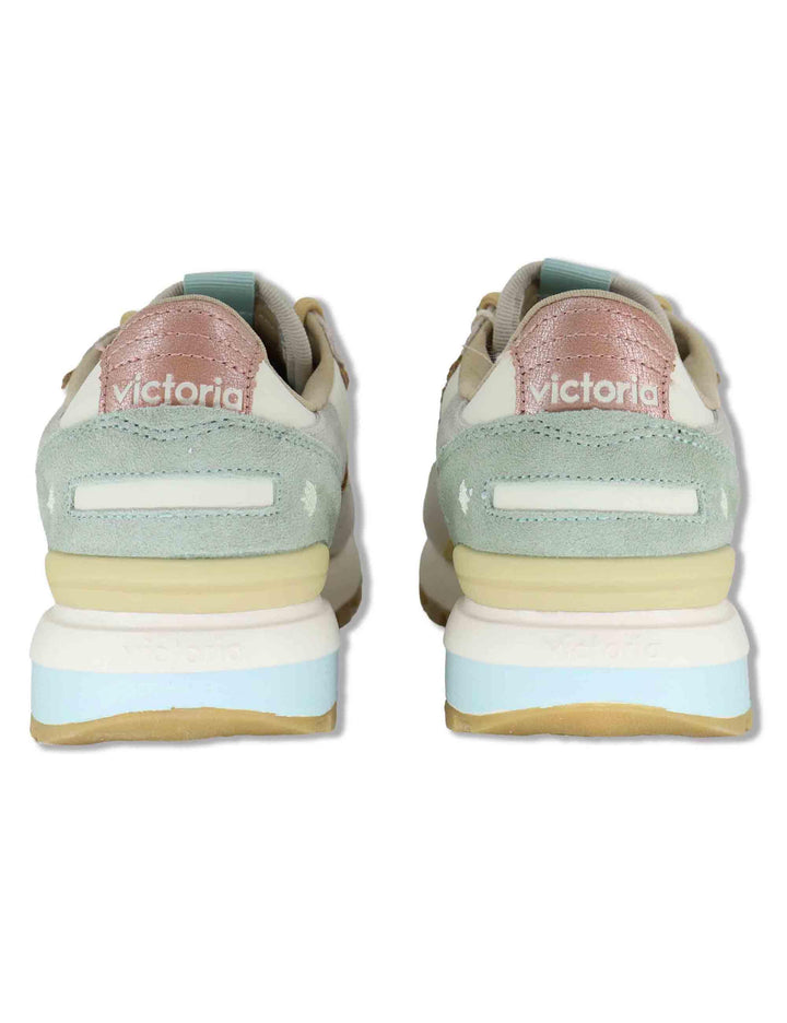 Sneakers donna Luna in pelle e camoscio beige con suola running 1156116 80_Beige Victoria 