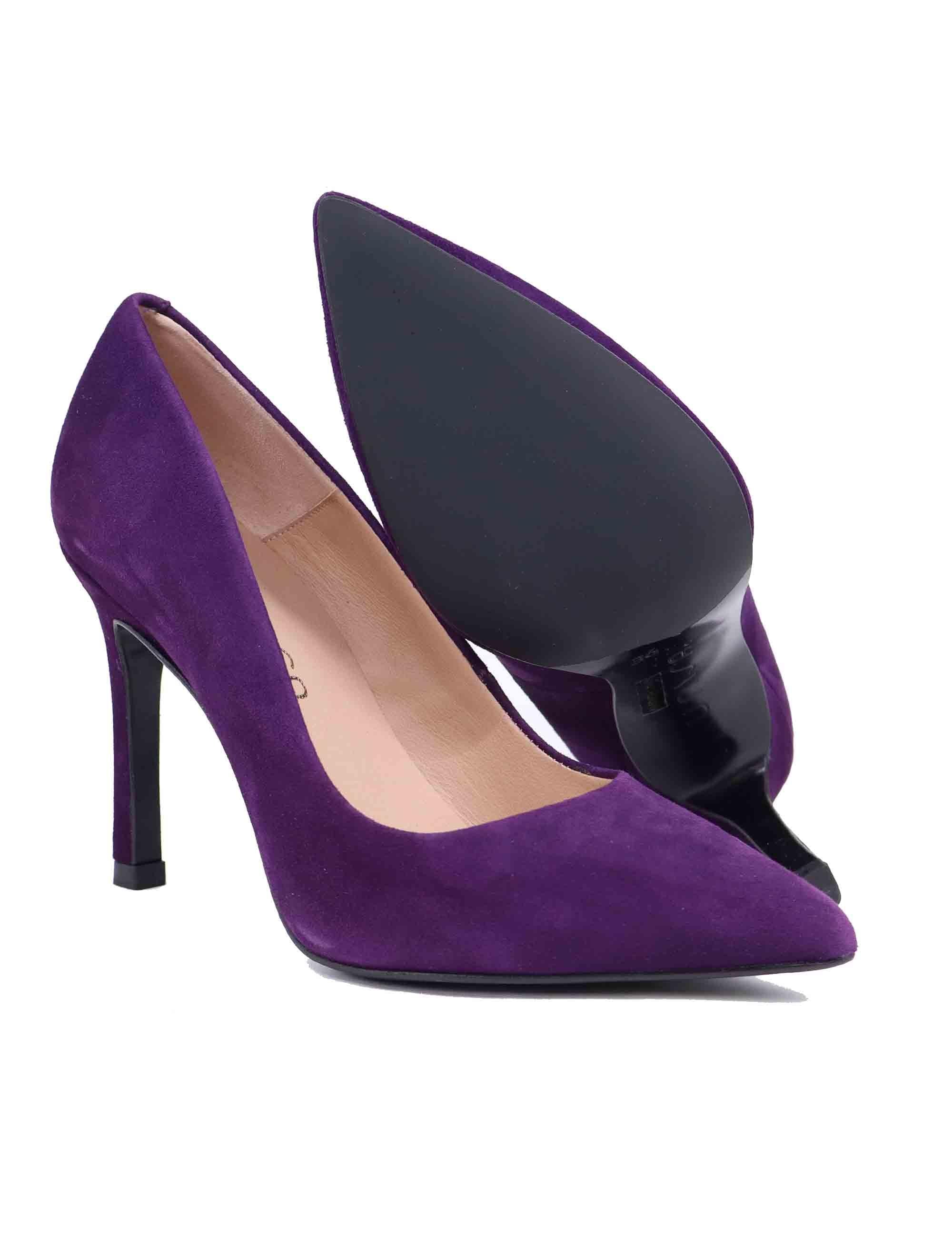 Decollete donna in camoscio viola tacco alto TOLLER KS PLUM Unisa 