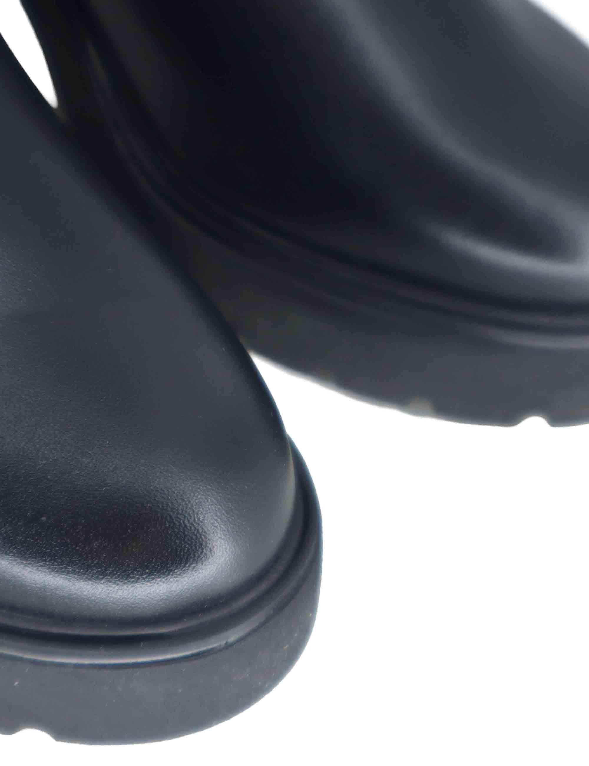 Stivali donna in pelle nera con suola alta in gomma KAYLI STT BLACK Unisa 