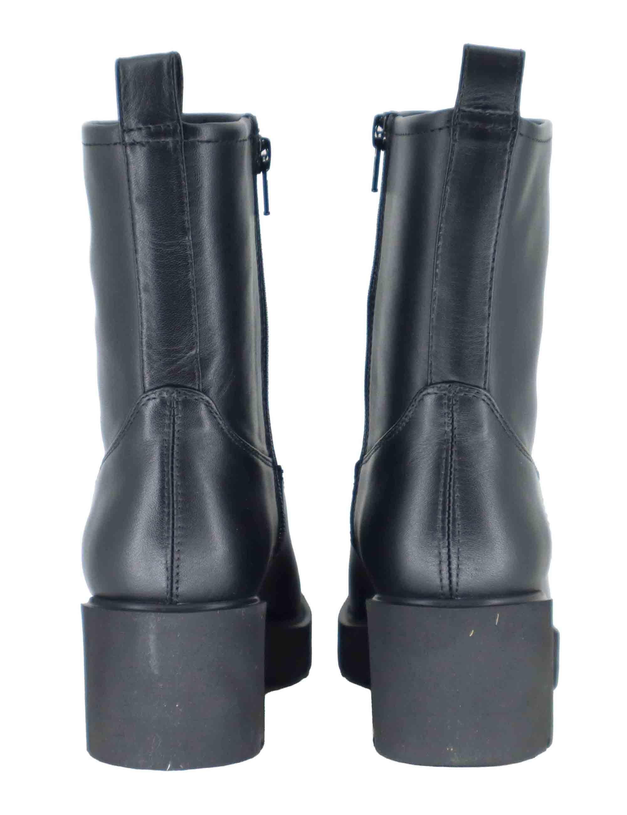 Stivaletti donna in pelle nera con suola in gomma JAVITO STT BLACK Unisa 