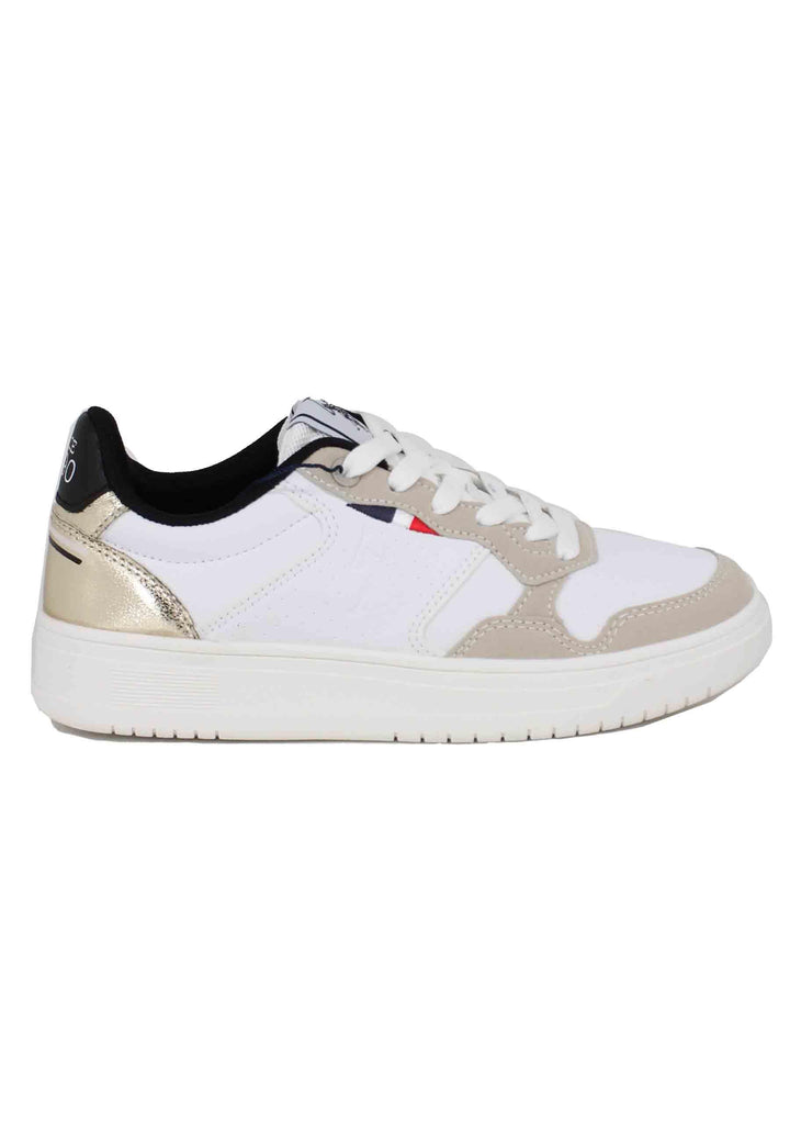 Sneakers donna in eco pelle vintage bianco e oro KOSMO002 WHI-GOL01 U.S. Polo Assn. 