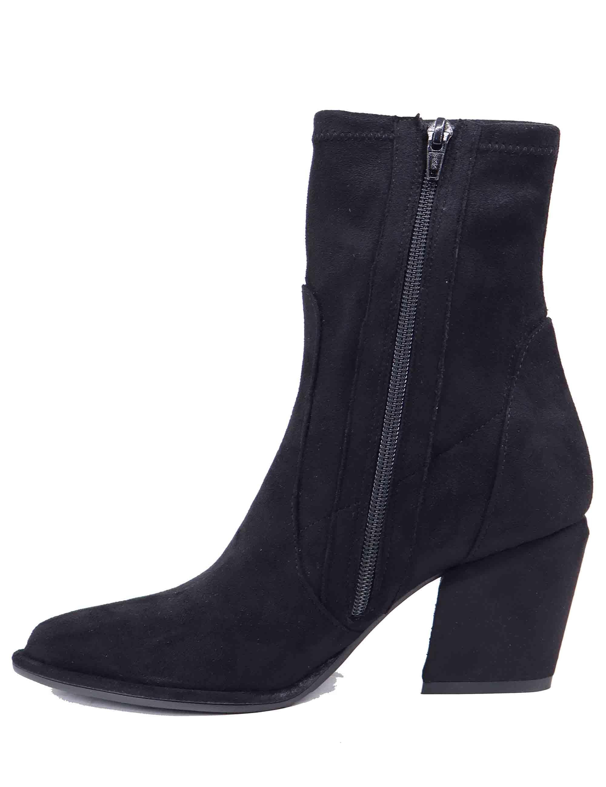 Stivaletti donna in alcantara nera con zip laterale SP1030 001 Spatarella 