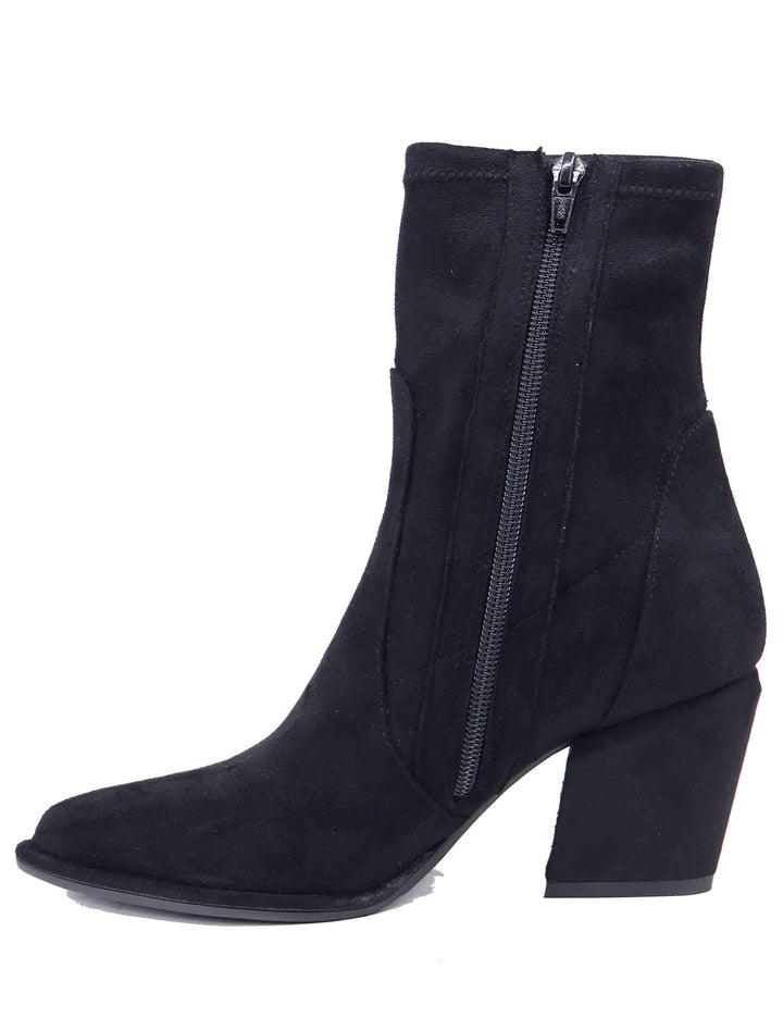 Stivaletti donna in alcantara nera con zip laterale SP1030 001 Spatarella 