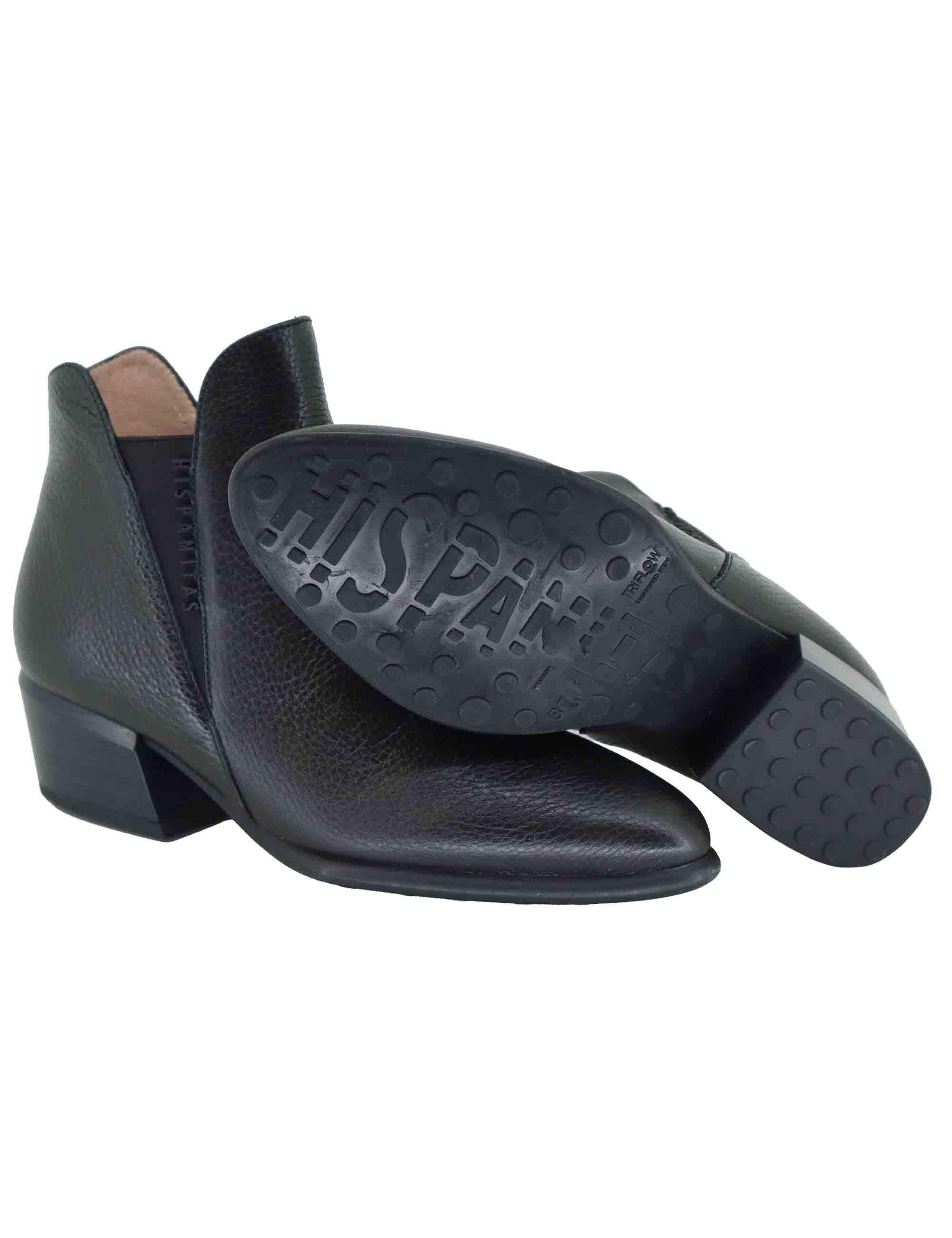 Stivaletti texani donna in pelle nera con elastici laterali PHI254383 C011 Hispanitas 