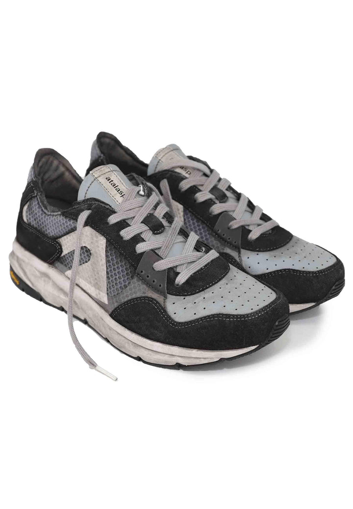 Sneakers uomo in tessuto tecnico e pelle grigia con suola vibram 11012 307 Atala 