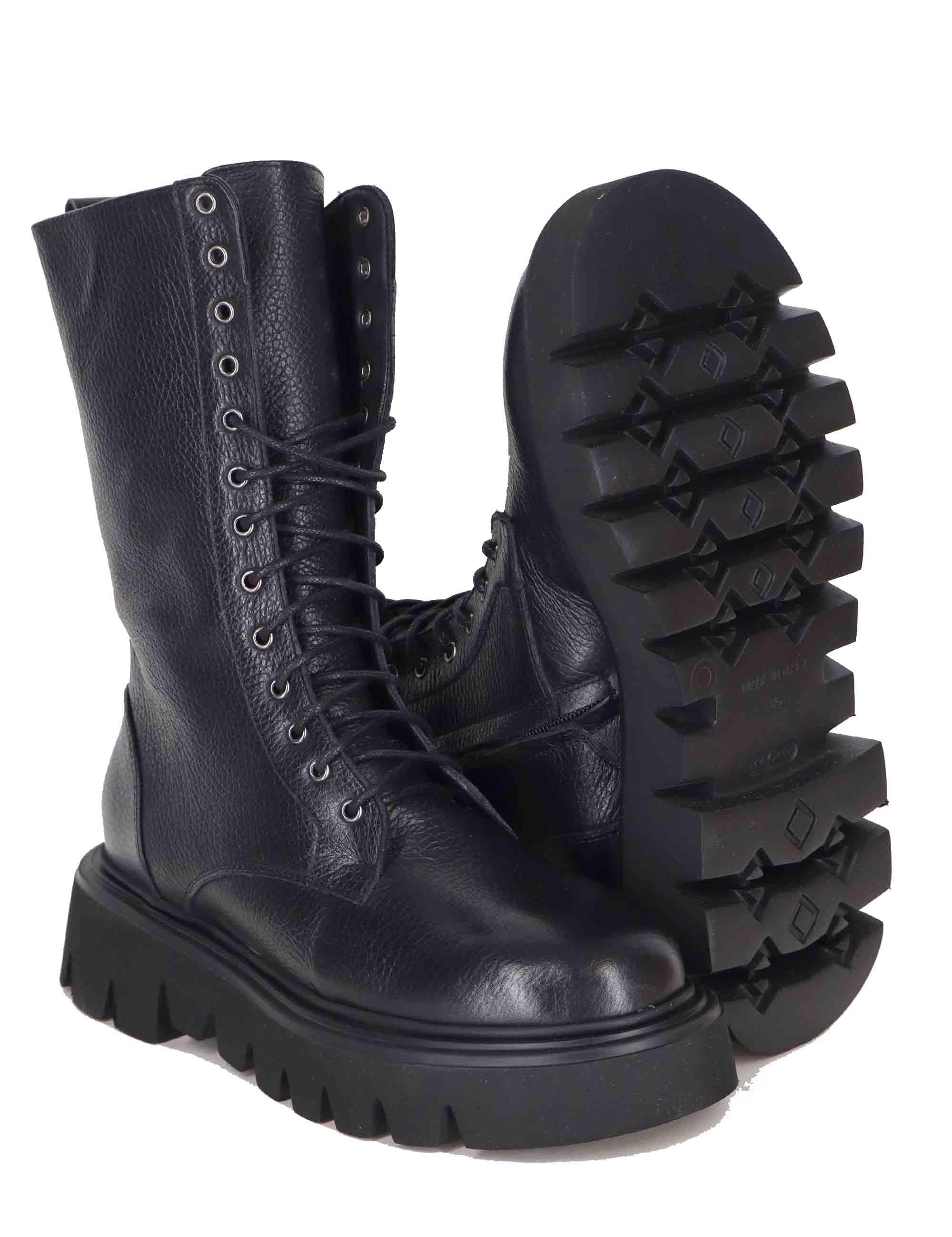 Stivaletti donna in pelle nera con suola ultra light SPA4009 001 Spatarella 