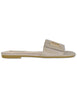 Sandali bassi in pelle grigio perla con fibbia laterale Donna SANDY 03 STONE