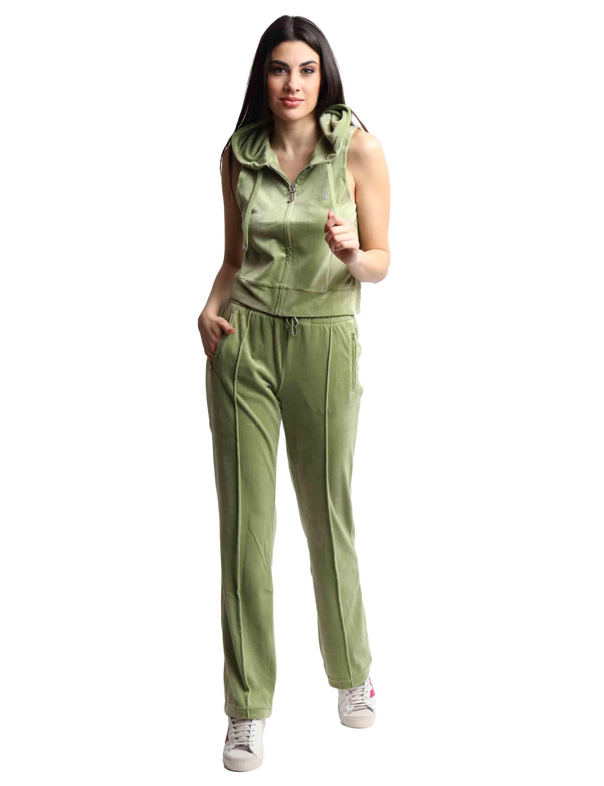 Felpe donna Gilly in tessuto verde a giro manica con cappuccio VEJH70328WPF J93 Juicy Couture 