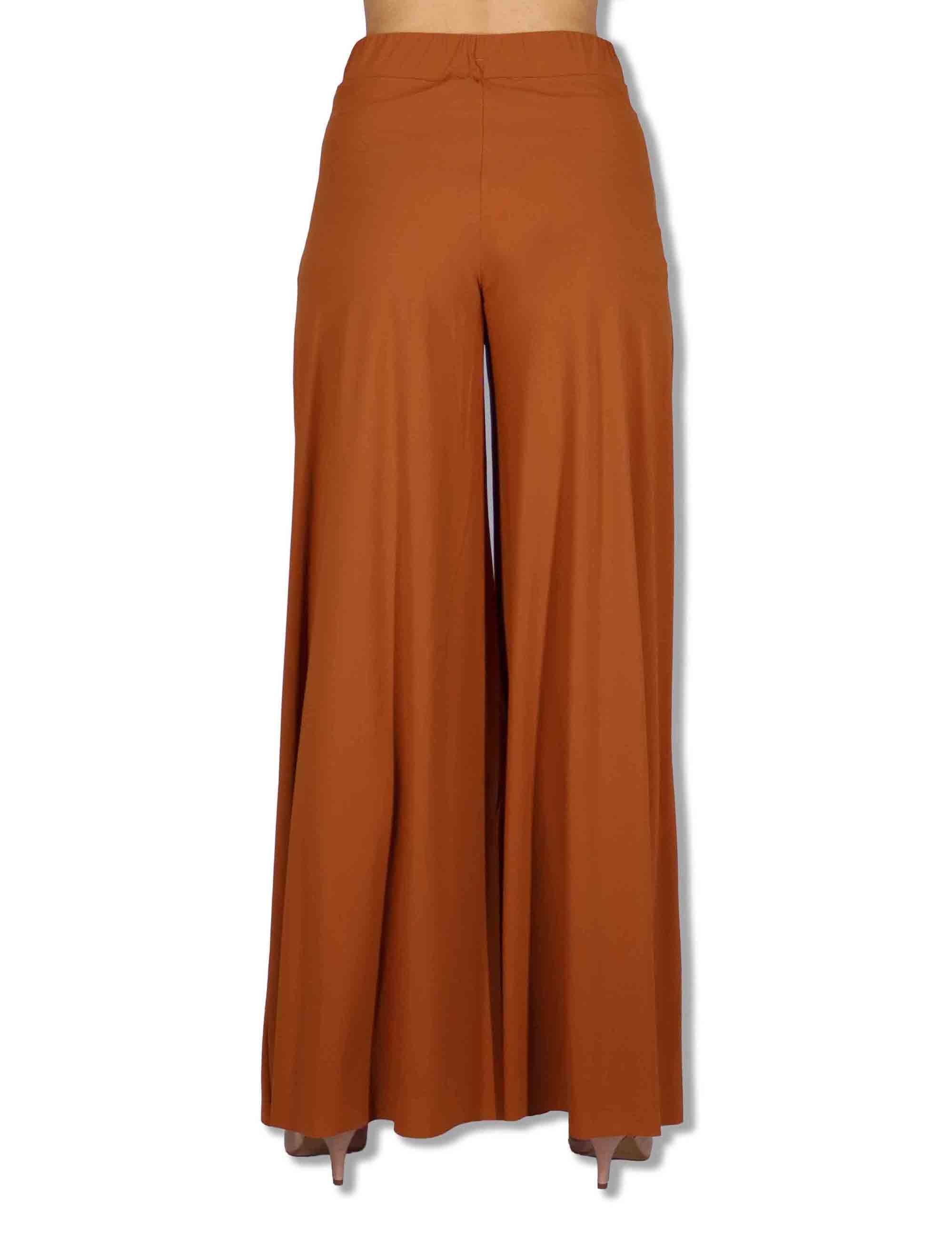 Pantaloni donna Soft in Jersy cuoio con gamba larga ed elastico in vita JH011770210 41008 Maliparmi 