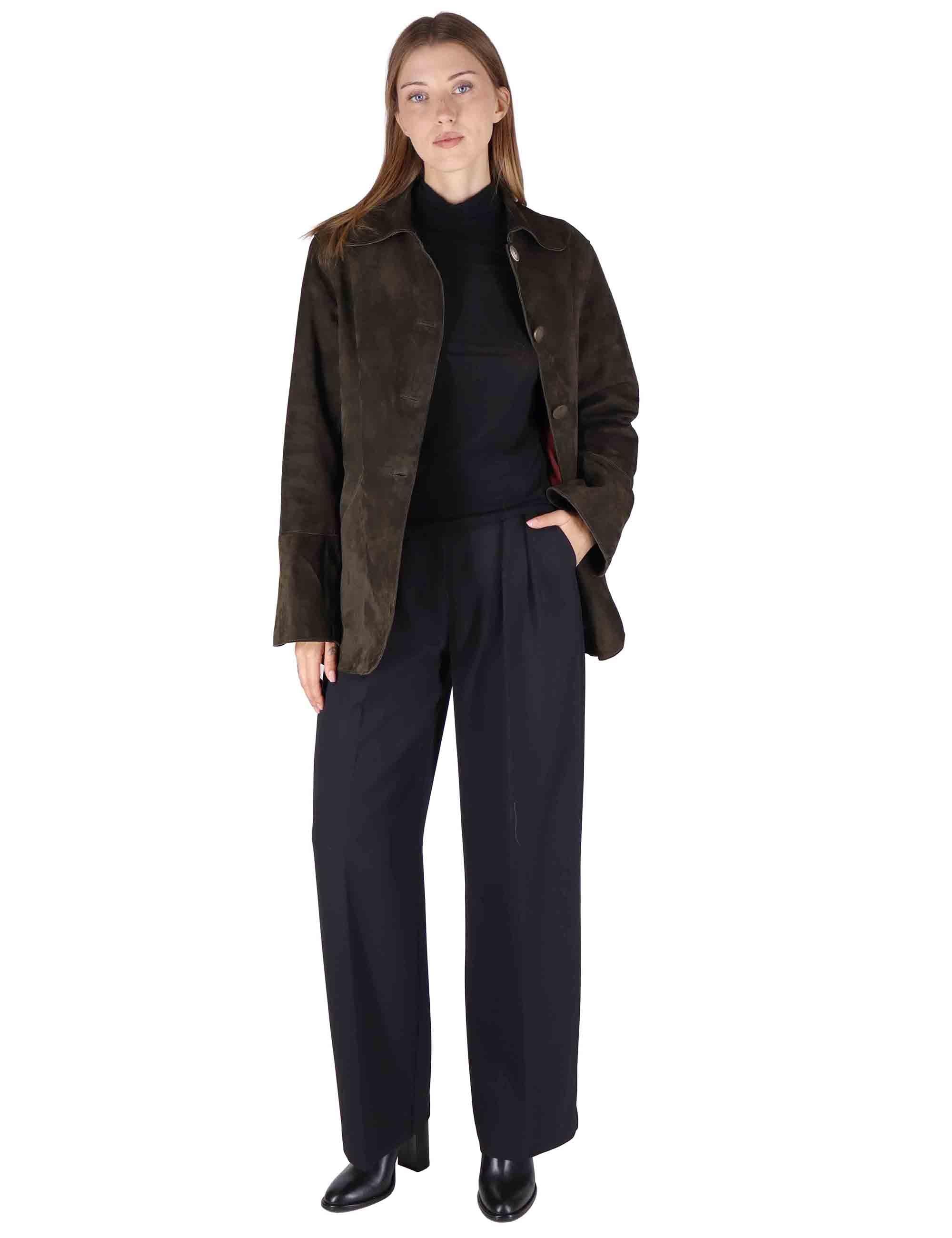 Giacche donna in camoscio verde con bottoni gioiello SP2427 018 Spatarella 