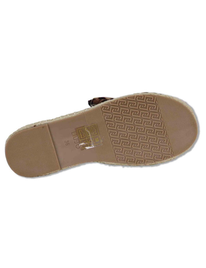 Sandali donna espadrillas in tessuto animalier con incrocio e fiocco PAROS 03 LEOPARD Liu-Jo 