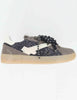 Women's Gray Suede Sneakers with Charms BLUE 44A