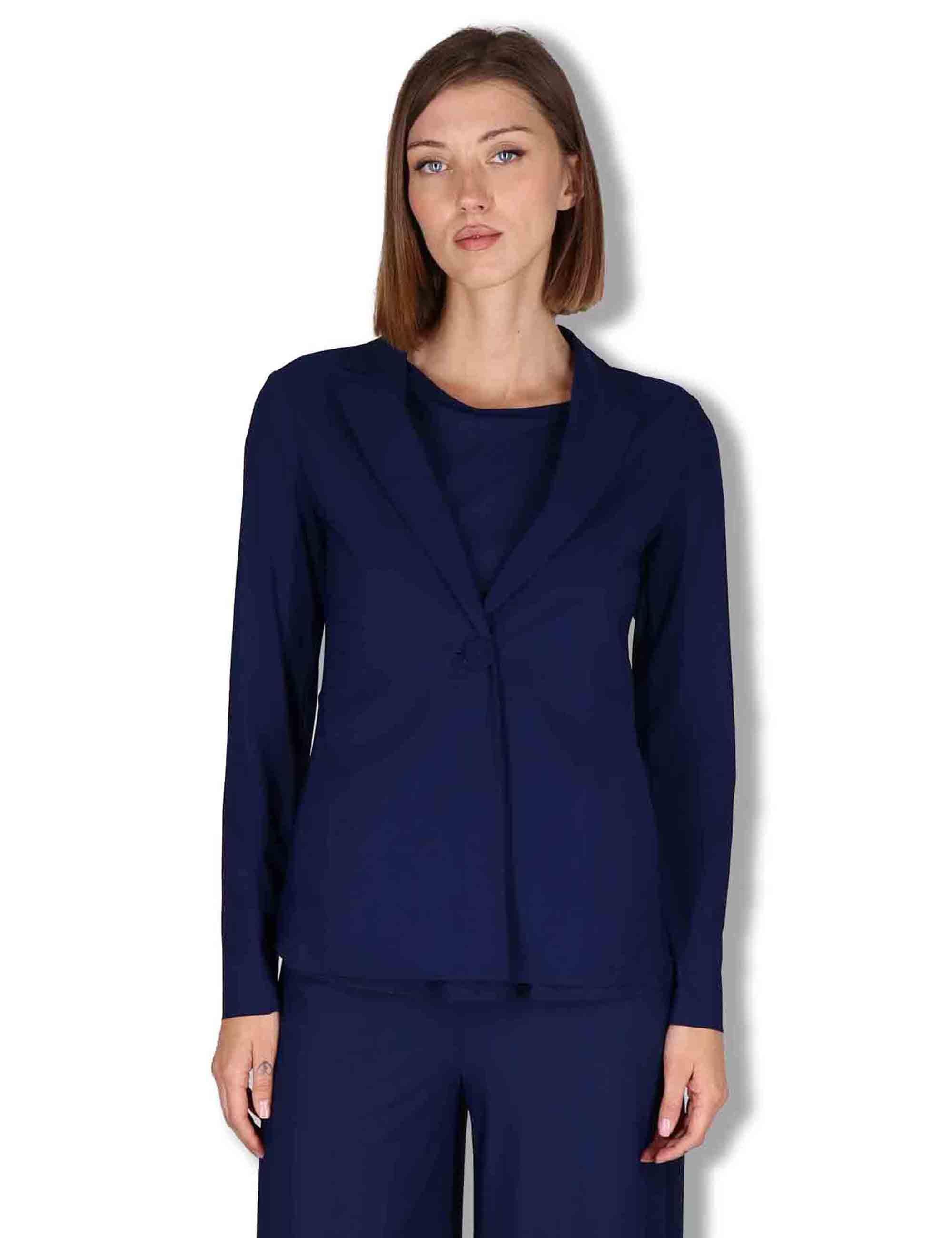 Giacche donna Soft in jersey blu monocolore JD646570210 80043 Maliparmi 