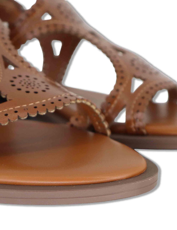 Sandali donna in pelle cuoio con tacco basso e cinturini Zasi 895Z80HG 92-CUERO Bibi Lou 