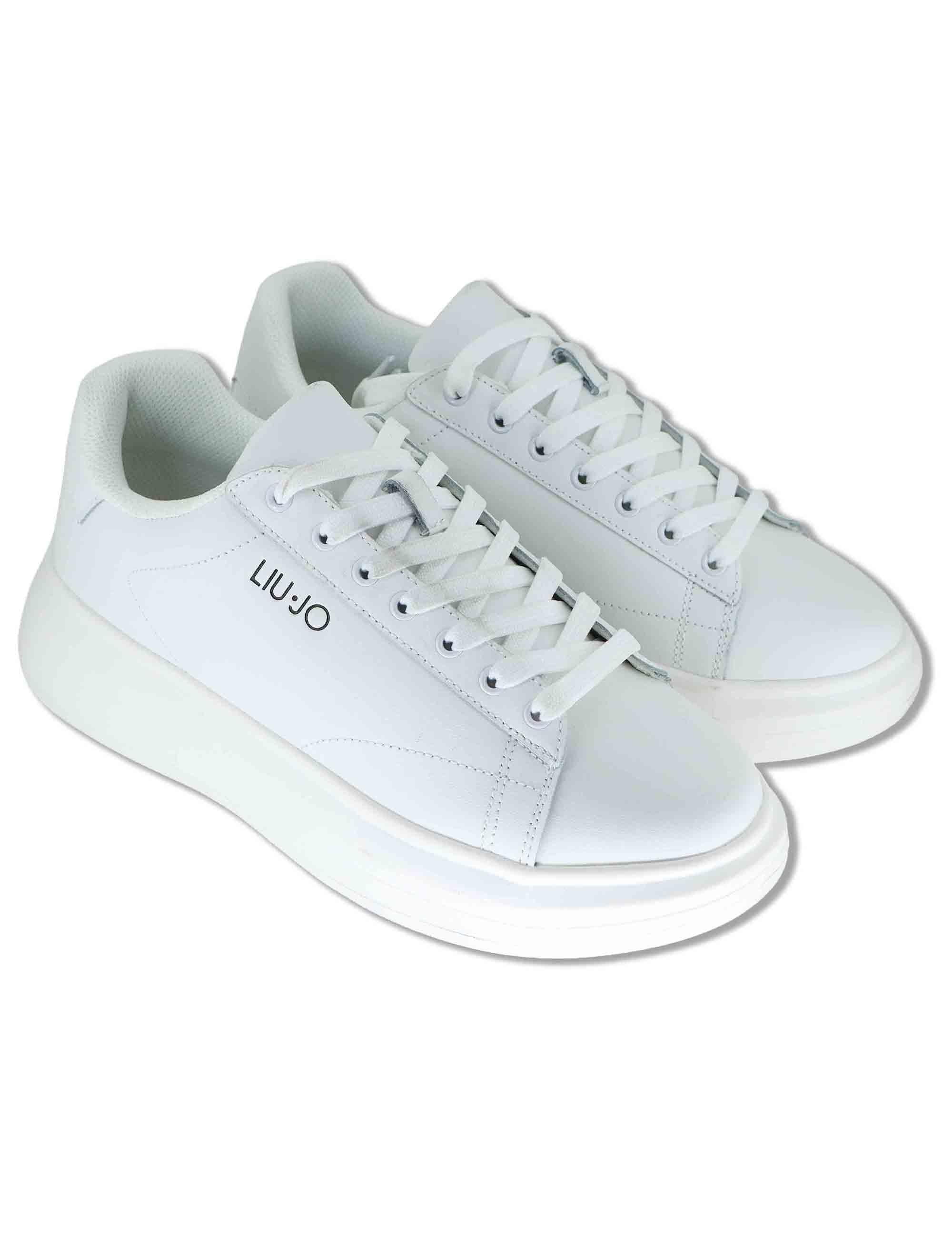 Sneakers uomo in pelle bianca con suola in gomma alta BIG 01 WHITE Liu-Jo 