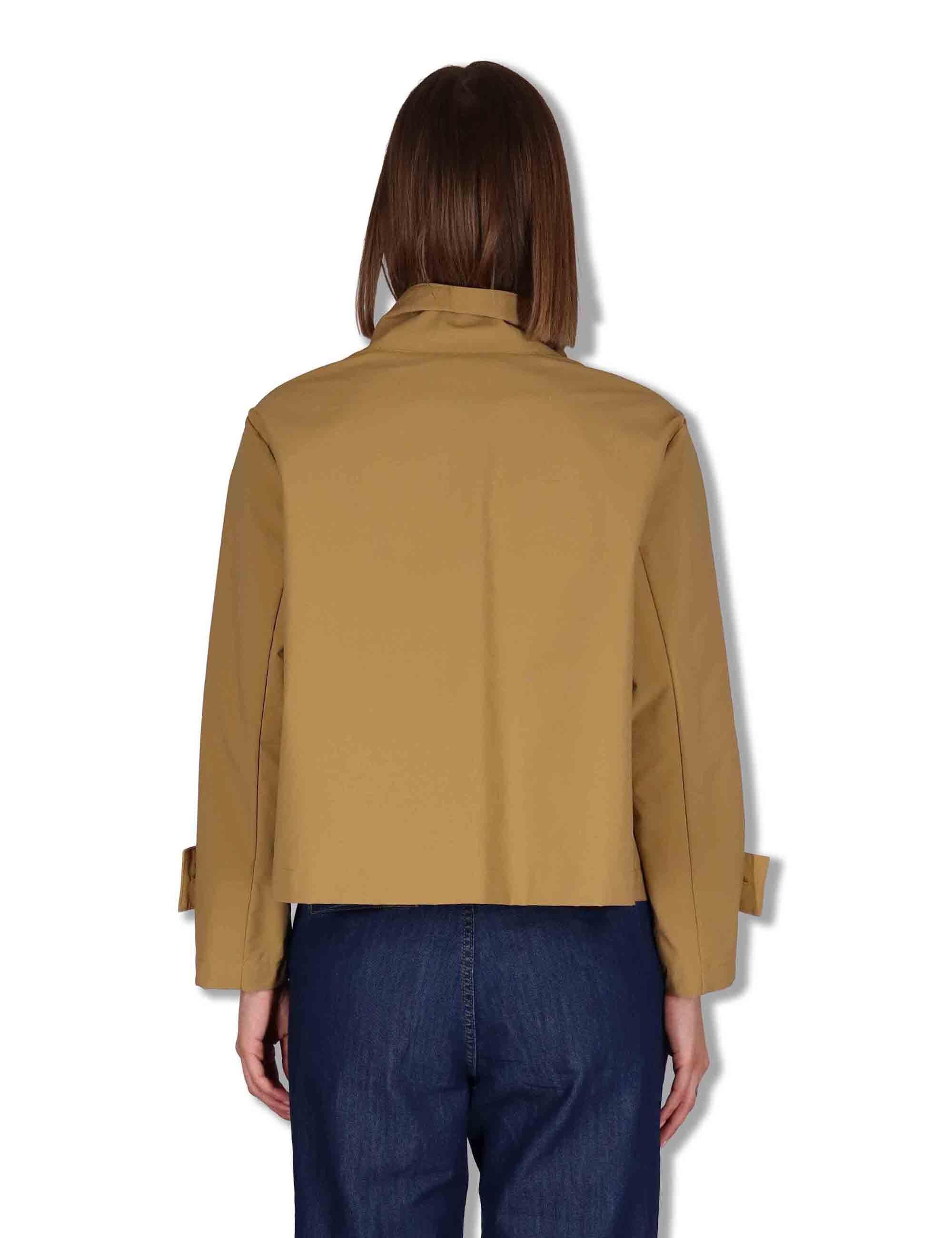 Giubbotto donna Montelupo in tessuto cammello con bottoni in metallo 50260018 034 Ewooluzione 