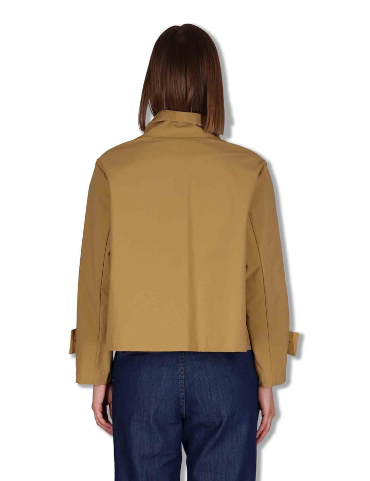 Giubbotto donna Montelupo in tessuto cammello con bottoni in metallo 50260018 034 Ewooluzione 
