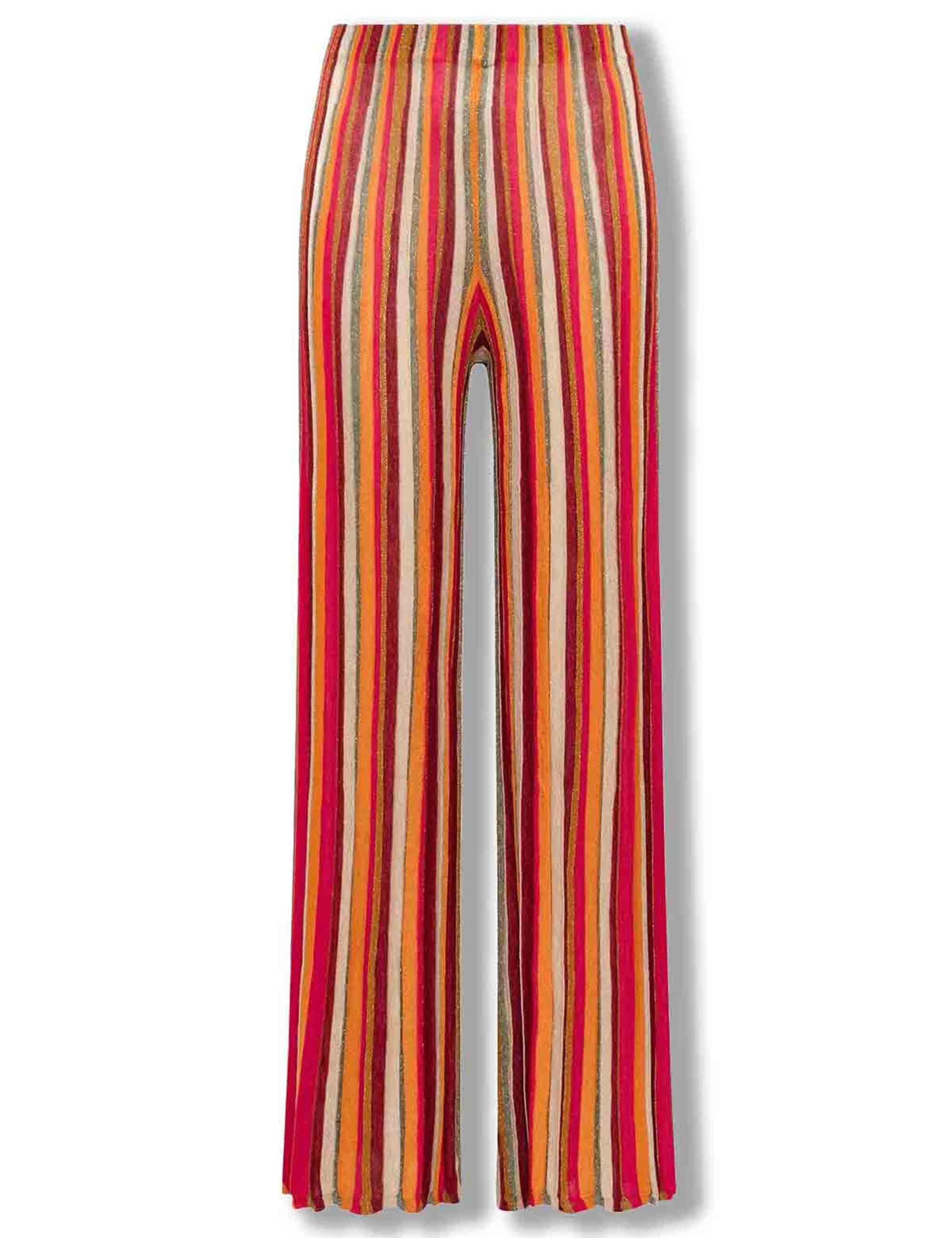 Pantaloni donna Flexage Stripes in tessuto ruggine con gamba larga JH807178211 31B99 Maliparmi 