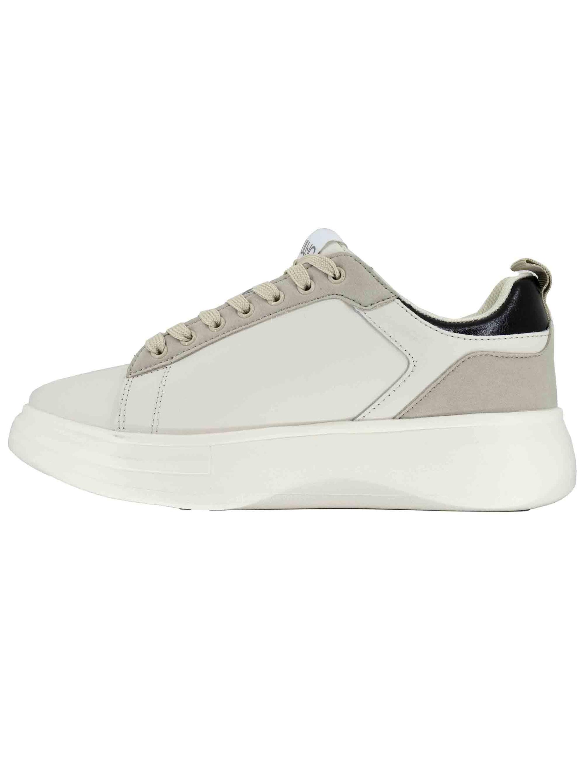 Sneakers uomo Big 5 in pelle off white con suola alta 5,5 cm 7G5015P0304S1411 MILK/BLACK Liu-Jo 