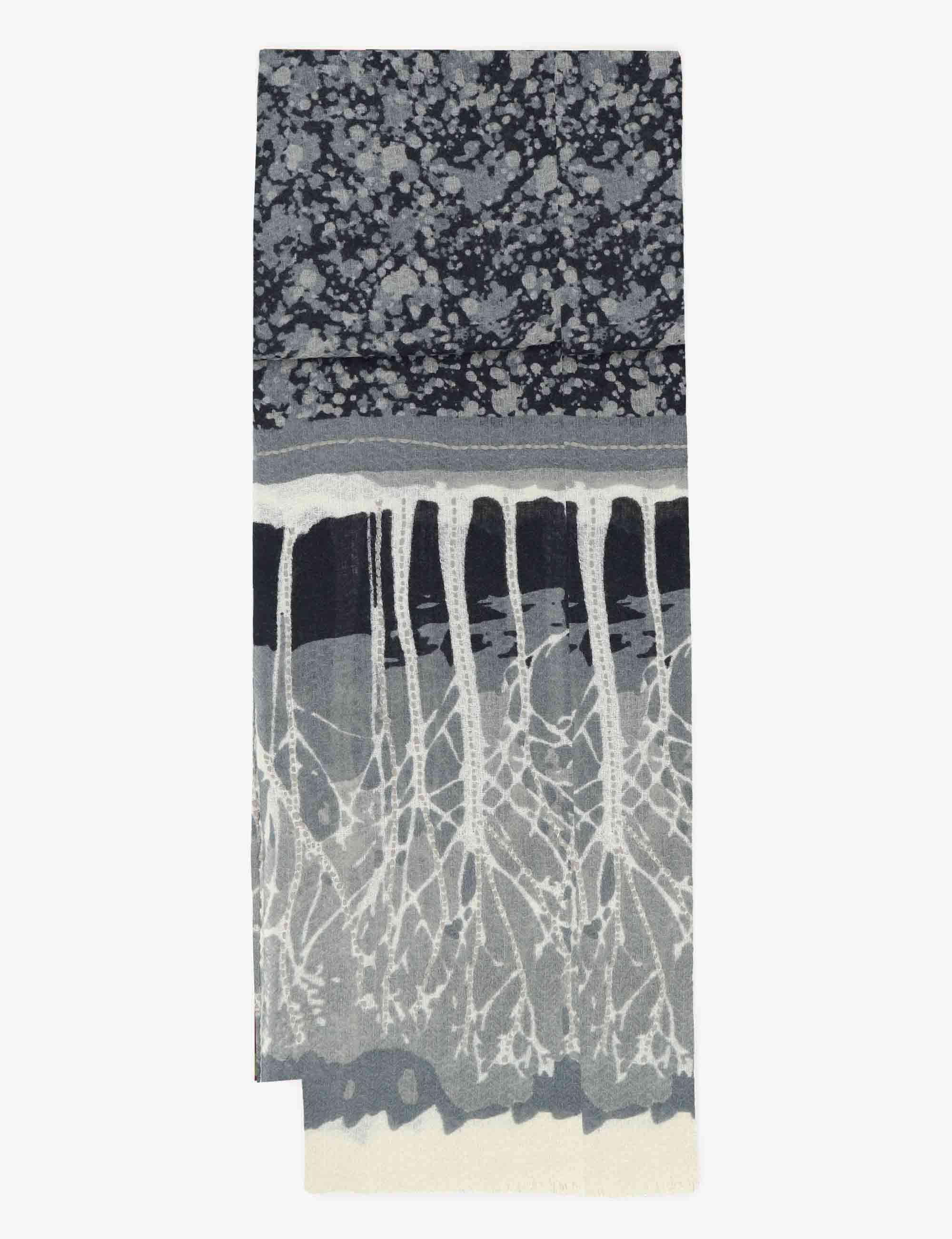 Sciarpe donna in seta griga a fantasia 61260019 0002 Pyaar 