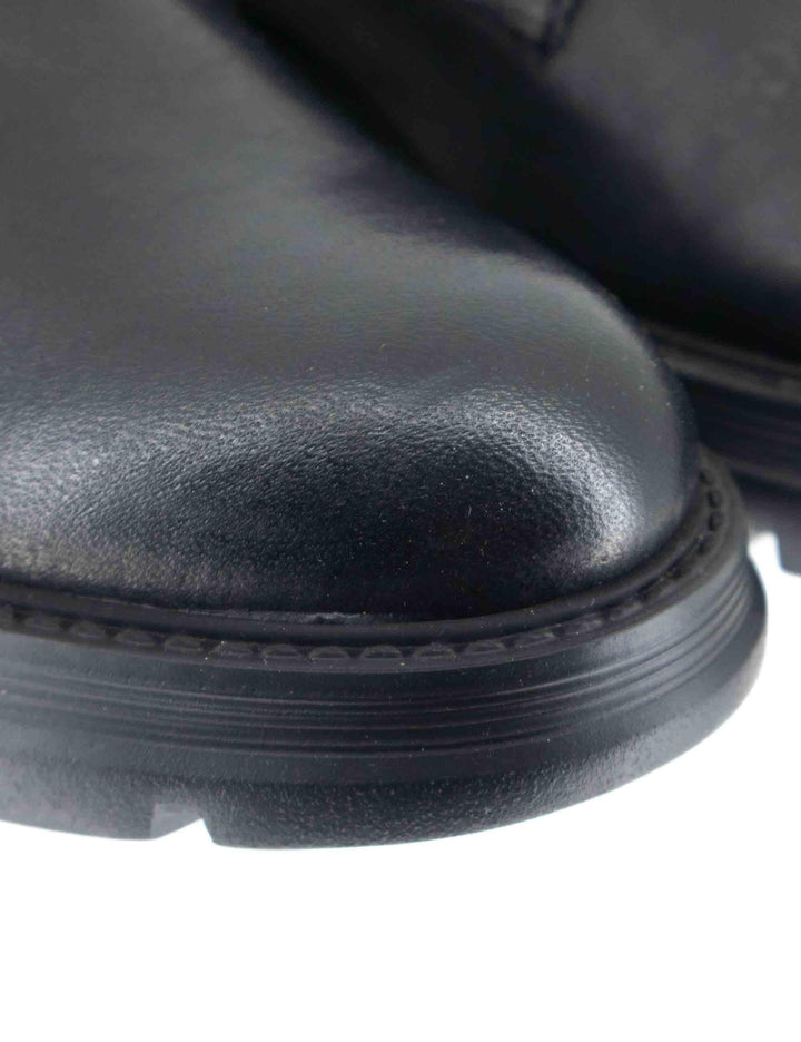 Stringate uomo in pelle nera con suola alta in gomma e punta tonda SP1145G 001 Spatarella 