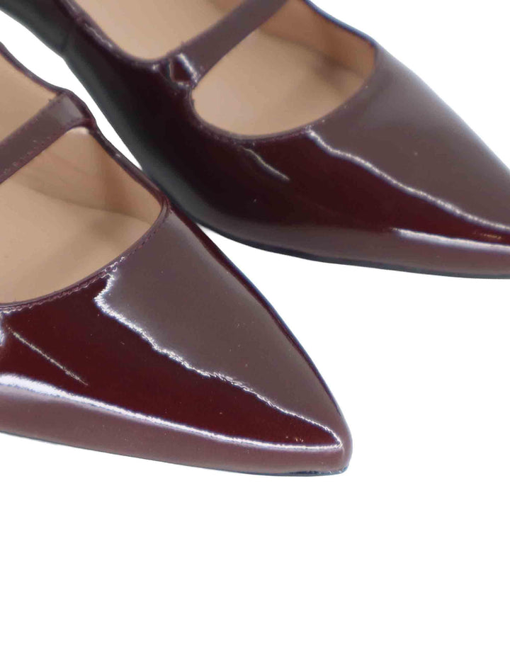 Decollete donna in vernice bordeaux con cinturino JUNDE PA BURDEOS Unisa 