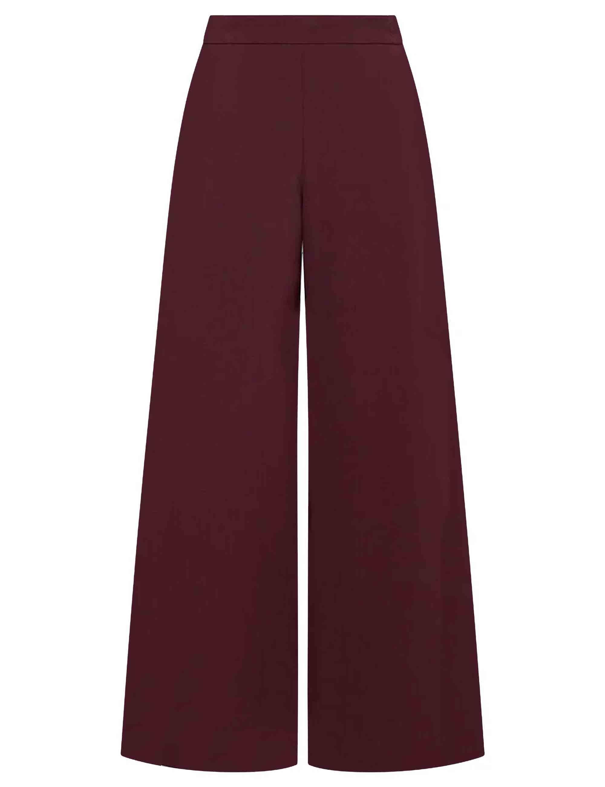 Pantaloni donna Cady in tessuto bordeaux con gamba larga JH805350658 50022 Maliparmi 