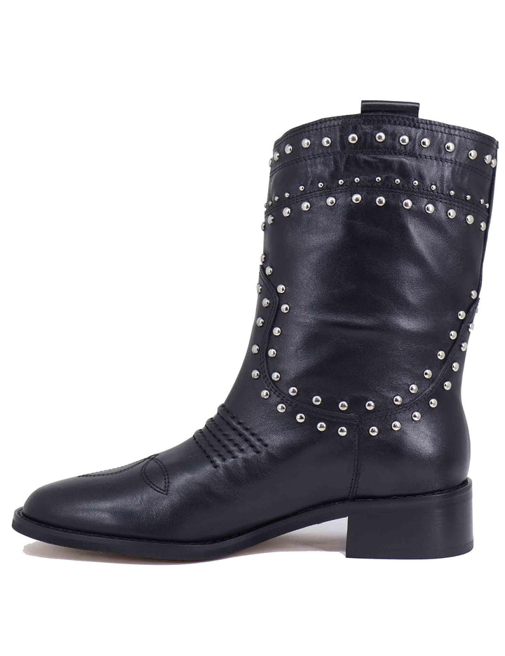 Texani donna Briawa in pelle nera con borchie 822T10AA 03 Bibi Lou 